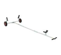 vidaXL Remolque de barco ajustable con neumáticos neumáticos Plateado, Carro de barco desmontable con rueda de goma, trolley resistente, ajuste de altura y largo, marco de acero galvanizado