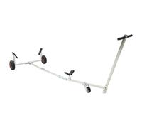 vidaXL Remolque de barco ajustable con neumáticos neumáticos Plateado, Carro de barco desmontable con rueda de goma, trolley resistente, ajuste de altura y largo, marco de acero galvanizado