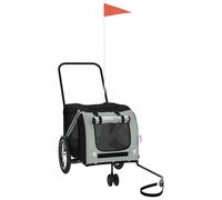 vidaXL Remolque de Bicicleta Mascotas Carrito para Bici Hierro Tela Oxford