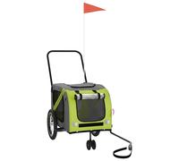 vidaXL Remolque de Bicicleta Mascotas Carrito para Bici Hierro Tela Oxford