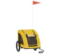 vidaXL Remolque de Bicicleta Mascotas Hierro Tela Oxford Amarillo