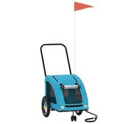 VidaXL Remolque de bicicleta mascotas hierro tela Oxford azul