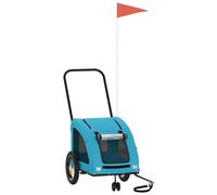vidaXL Remolque de Bicicleta Mascotas Hierro Tela Oxford Azul, Remolque para Bicicletas, Remolque para Mascotas, Carrito para Bicicletas