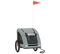 VidaXL Remolque de bicicleta mascotas hierro tela Oxford gris