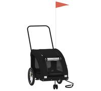 vidaXL Remolque de Bicicleta Mascotas Hierro Tela Oxford Negro, Remolque para Bicicletas, Remolque para Mascotas, Carrito para Bicicletas