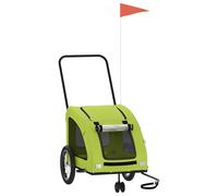 vidaXL Remolque de bicicleta mascotas hierro tela Oxford verde