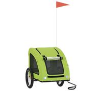 vidaXL Remolque de bicicleta mascotas hierro tela Oxford verde