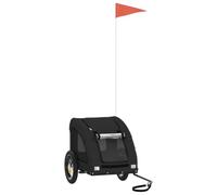 vidaXL Remolque de Bicicleta para Mascotas, Carrito para Perros Gatos, Remolque de Carga para Compra Camping, Hierro Tela Oxford Negro