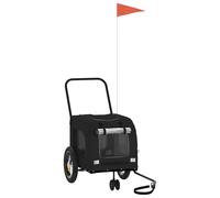 vidaXL Remolque de bicicleta para mascotas Negro 124.5 x 63.5 x 53 cm