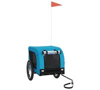 vidaXL Remolque de bicicleta para perros hierro tela Oxford azul negro