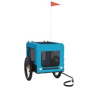 vidaXL Remolque de bicicleta para perros hierro tela Oxford azul negro