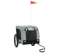 vidaXL Remolque de Bicicleta para Mascotas, Carrito para Perros Gatos, Remolque de Carga para Compra Camping, Hierro Tela Oxford Gris Negro