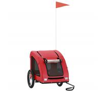 vidaXL Remolque de bicicleta para perros hierro y tela Oxford rojo