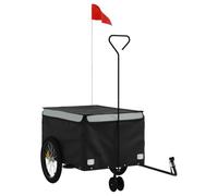 vidaXL Remolque para bicicleta – hierro, negro y gris, 45 kg