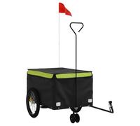 vidaXL Remolque para Bicicleta Hierro Negro y Verde 45 kg