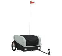 vidaXL Remolque para Bicicleta, Remolque de Carga, Carrito para Bici, Remolque para Maletas Plantas Herramientas, Hierro Negro y Gris 45 kg