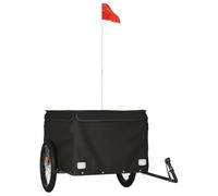 vidaXL Remolque para Bicicleta, Remolque de Carga, Carrito para Bici, Remolque para Maletas Plantas Herramientas, Hierro Negro 45 kg