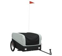 vidaXL Remolque para Bicicleta, Remolque de Carga, Carrito para Bici, Remolque para Maletas Plantas Herramientas, Hierro Negro y Gris 45 kg