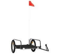 vidaXL Remolque para Bicicletas, Remolque con Compartimento de Carga, Carrito para Bici, Remolque para Maletas Plantas, Hierro Negro