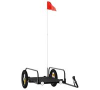 vidaXL Remolque para bicicletas – Compartimento de carga para maletas y plantas – Hierro negro