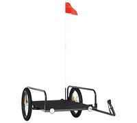 vidaXL Remolque para Bicicletas, Remolque con Compartimento de Carga, Carrito para Bici, Remolque para Maletas Plantas, Hierro Negro