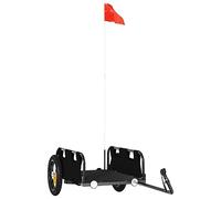 vidaXL Remolque para Bicicletas, Remolque de Carga, Carrito para Bici, Remolque para Maletas Plantas Herramientas, Hierro Tela Oxford Negro