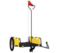 vidaXL Remolque para Bicicletas Tela Oxford y Hierro Amarillo y Negro