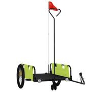 vidaXL Remolque para Bicicletas Tela Oxford y Hierro Verde y Negro