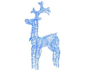 vidaXL Reno Decorativo Navideño 90 LED Ornamento Jardín Adorno Festivos Navideño Iluminados Exhibición Vacaciones 60x16x100 cm Acrílico