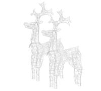 vidaXL Renos de Navidad 2 uds, Luces Decorativas de Renos, Adornos de Navidad, Iluminaciones Navideñas para Hogar Exterior, Acrílico