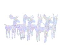 vidaXL Renos de Navidad 6 uds, Adornos Navideños con 240 LED, Luces Decorativas de Navidad, Iluminaciones para Hogar Exterior, Acrílico Multicolor