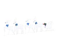 vidaXL Renos LED 5 pcs Tela, Decoraciones navideñas, Luces Festivas, Adornos duraderos, Piezas para exhibición y Acentos de Renos