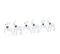 vidaXL Renos LED 6 pcs Plateado 45 x 19 x 65 cm Tela, ArtDeco decoración para Sala, Luces navideñas duraderas, figuritas, Acentos Interiores y Exteriores, centros de Mesa