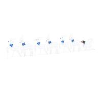 vidaXL Renos LED 7 pcs Tela, Decoraciones navideñas, Luces Festivas, Adornos duraderos, Piezas para exhibición y Acentos de Renos