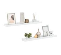 vidaXL Repisa para Marcos de Fotos 2 uds MDF Blanco 60x9x3 cm
