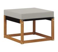 vidaXL Reposapiés de Exterior Madera de Acacia Maciza y Tela Textilene, Muebles de balcón, Estilo Moderno al Aire Libre, Resistente, Madera de Acacia, Ideal para Relax en el jardín