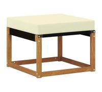 vidaXL Reposapiés de Exterior Madera de Acacia Maciza y Tela Textilene, Muebles de balcón, Estilo Moderno al Aire Libre, Resistente, Madera de Acacia, Ideal para Relax en el jardín