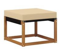 vidaXL Reposapiés de Exterior Madera de Acacia Maciza y Tela Textilene, Muebles de balcón, Estilo Moderno al Aire Libre, Resistente, Madera de Acacia, Ideal para Relax en el jardín