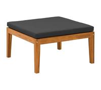 vidaXL Reposapiés de jardín con cojín Madera de Acacia Sólida Natural, Sofá de Jardín Exterior, Diseño Moderno, Madera, Fácil de Limpiar, Asientos Seccionales para Patio y Balcón