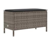 vidaXL Reposapiés de Jardín Gris y Gris Oscuro 80 x 38 x 45 cm, Puf de jardín Moderno, Asiento versátil al Aire Libre, otoman de rattán, Decorativo y Minimalista
