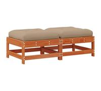 vidaXL Reposapiés de Jardín Pino Macizo Marrón Cera, Sofá Modular de Exterior para jardín y terraza, Asientos contemporáneos para una Vida Elegante, Conjunto de Lounge cómodo