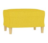 vidaXL Reposapiés Taburete Asiento Otomana Dormitorio Patas Sala de Estar Salón Zapatos Tapizado Acolchado Banco Sofá de Tela Amarillo Claro