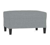 vidaXL Reposapiés Taburete Asiento Otomana Dormitorio Patas Sala de Estar Salón Zapatos Tapizado Acolchado Banco Sofá de Tela Gris Claro