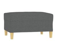 vidaXL Reposapiés Taburete Otomana Tapizado Acolchado Tela Gris Oscuro