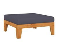 VIDAXL Reposapiés modular Cojín Gris Oscuro de Acacia maciza