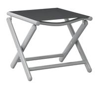 vidaXL Reposapiés Plegable Silla Asiento Otomana Taburete Jardín Asiento Salón Terraza Patio Exterior Balcón Textilene y Aluminio Negro y Plateado