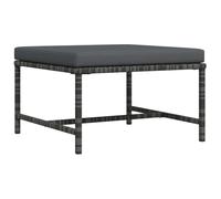vidaXL Reposapies Seccional con Cojín Patio Muebles Mobiliario Terraza Exterior Hogar Silla Asiento Acolchado de Ratán Sintético Gris