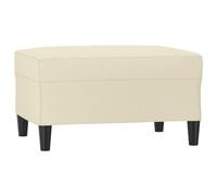 vidaXL Reposapiés Taburete Asiento Otomana Dormitorio Patas Sala de Estar Salón Zapatos Acolchado Banco Sofá de Cuero Sintético Crema