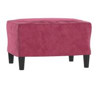 vidaXL Reposapiés Taburete Asiento Otomana Dormitorio Patas Sala de Estar Salón Zapatos Acolchado Tapizado Banco Sofá de Terciopelo Rojo Tinto