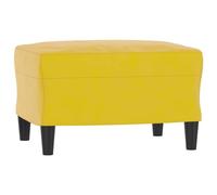 vidaXL Reposapiés Taburete Asiento Otomana Dormitorio Patas Sala de Estar Salón Zapatos Acolchado Tapizado Banco Sofá de Terciopelo Amarillo